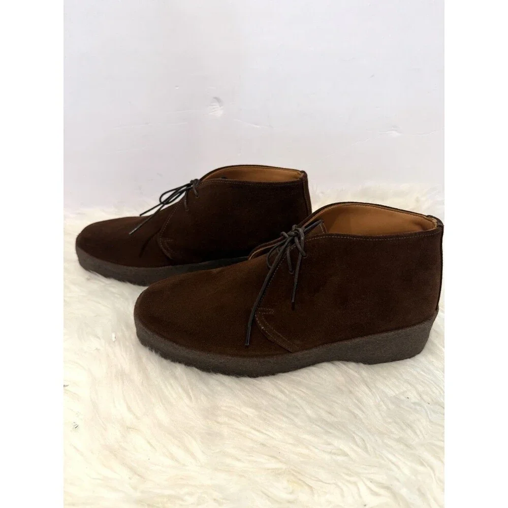 Sanders Hi-Top Chukka Boots Men 7.5 US Playboy Steve McQueen Polo Snuff Suede